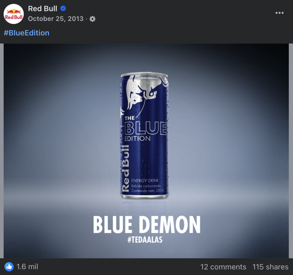Red Bull Editions - Blue - Facebook post